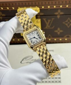 Alternative view of Cartier Panthere Yellow Imitation Watches White Dial Metal Wire AF Factory 27x36mm