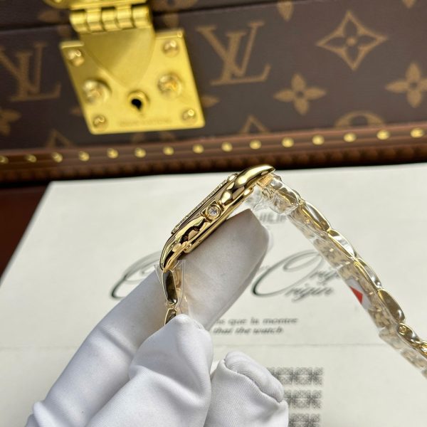 Cartier Panthere Yellow Imitation Watches White Dial Metal Wire AF Factory 27x36mm - Image 6