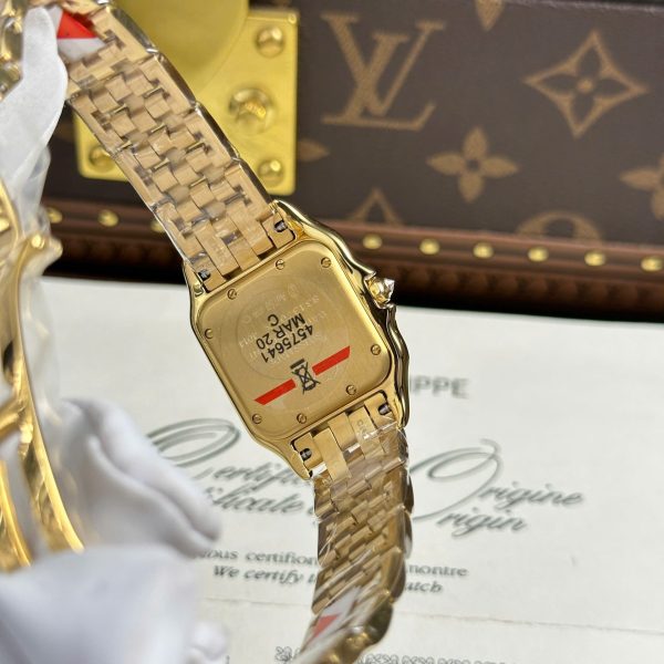 Cartier Panthere Yellow Imitation Watches White Dial Metal Wire AF Factory 27x36mm - Image 8
