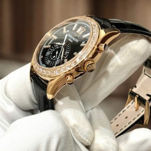 Patek Philippe Complications 5961 Replica Watches Black Dial Leather Strap TW Factory 40.5mm - Image 5
