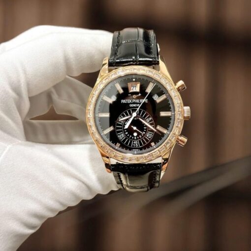 Patek Philippe Complications 5961 Replica Watches Black Dial Leather Strap TW Factory 40.5mm - Image 2