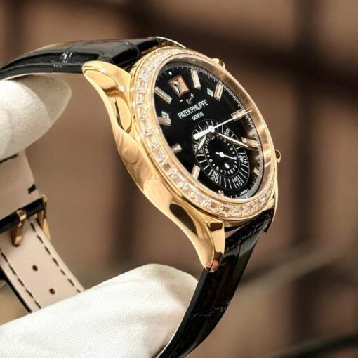 Patek Philippe Complications 5961 Replica Watches Black Dial Leather Strap TW Factory 40.5mm - Image 6