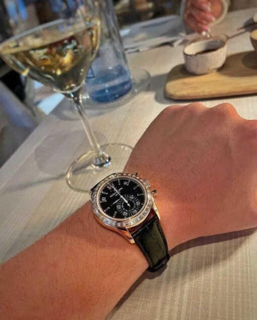 Patek Philippe Complications 5961 Replica Watches Black Dial Leather Strap TW Factory 40.5mm - Image 7