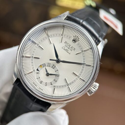 Rolex Cellini Dual Time 50529 Replica Watches White Dial Automatic Movement KZ Factory 39mm - Image 4
