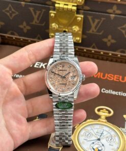Alternative view of Rolex DateJust 126234 Replica Watches Pink Dial Jubilee Strap AR Factory 36mm