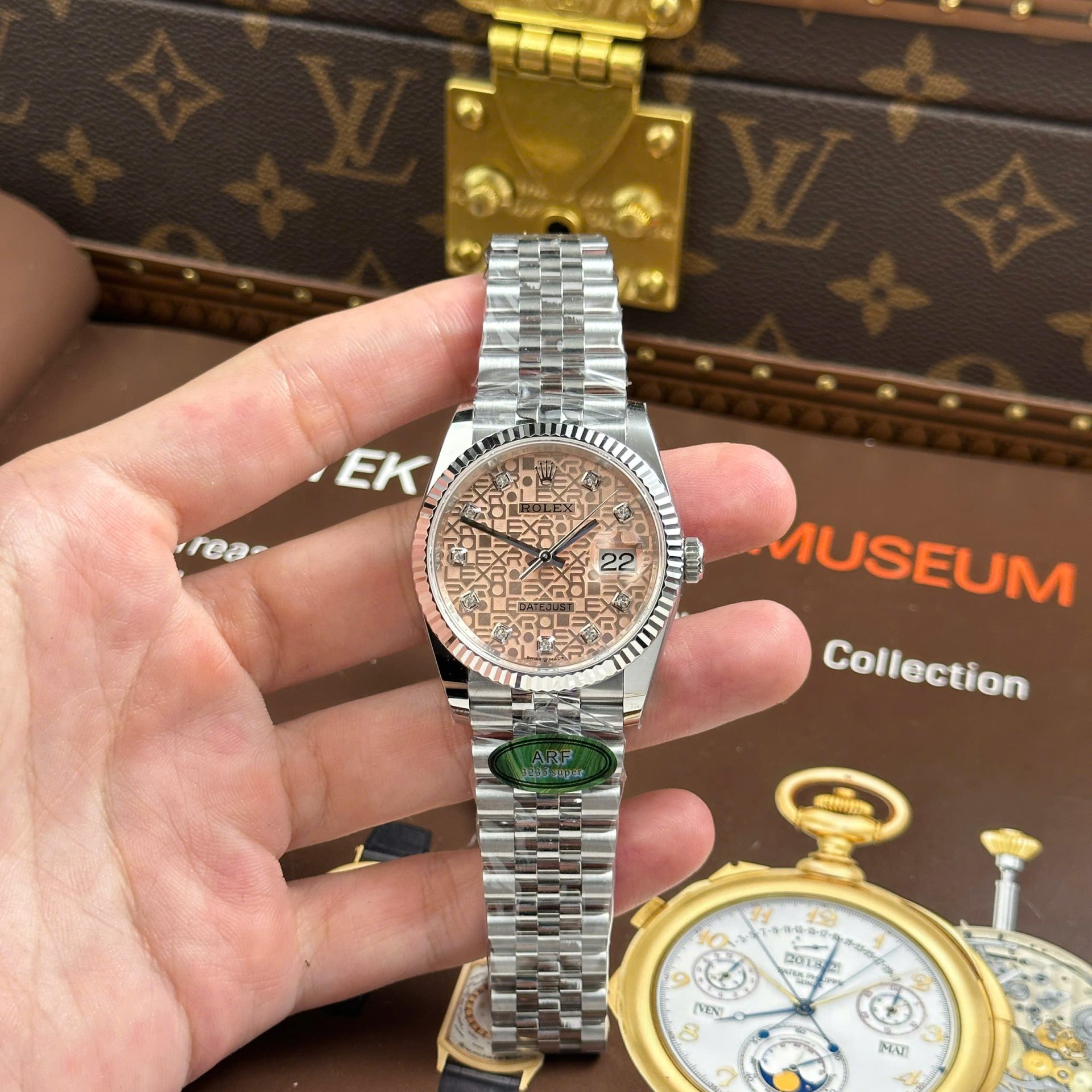 Rolex DateJust 126234 Replica Watches Pink Dial Jubilee Strap AR Factory 36mm