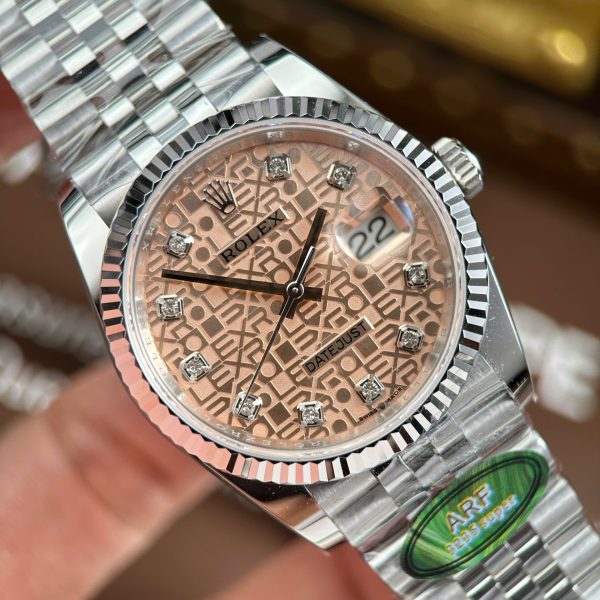 Rolex DateJust 126234 Replica Watches Pink Dial Jubilee Strap AR Factory 36mm - Image 4