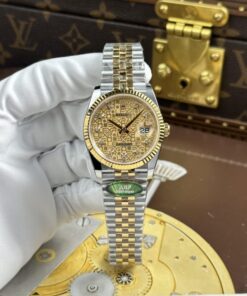 Alternative view of Rolex DateJust Luxury Imitation Watches Yellow Dial Jubilee Strap AR Factory 36mm