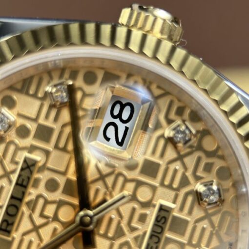 Rolex DateJust Luxury Imitation Watches Yellow Dial Jubilee Strap AR Factory 36mm - Image 7