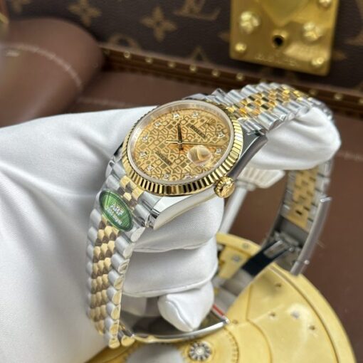 Rolex DateJust Luxury Imitation Watches Yellow Dial Jubilee Strap AR Factory 36mm - Image 4