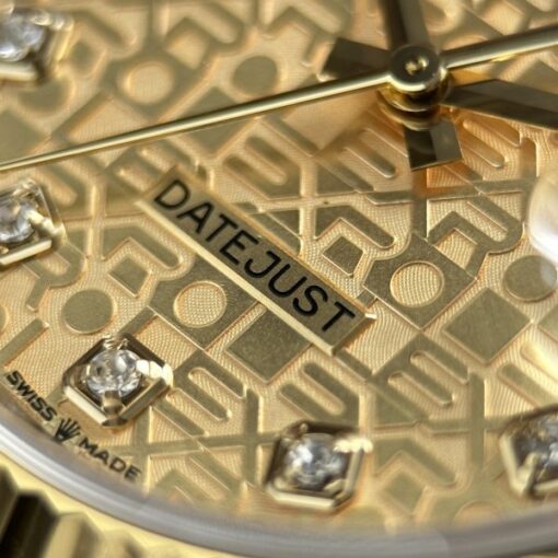 Rolex DateJust Luxury Imitation Watches Yellow Dial Jubilee Strap AR Factory 36mm - Image 9