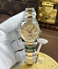 Alternative view of Rolex DateJust Luxury Fake Watches Yellow Dial Oyster Strap AR Factory 36mm