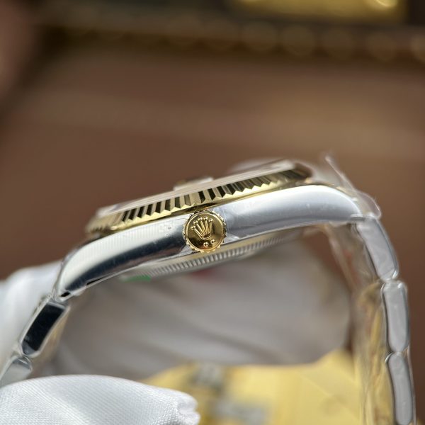 Rolex DateJust Luxury Fake Watches Yellow Dial Oyster Strap AR Factory 36mm - Image 11