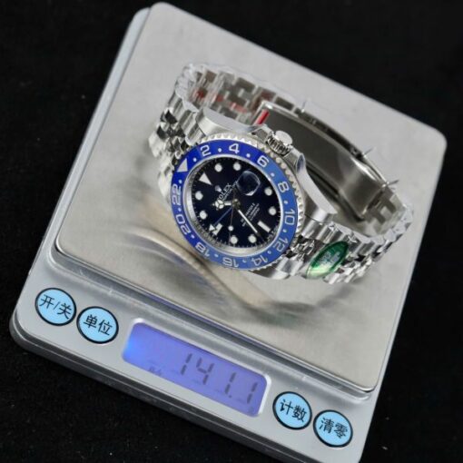 Rolex GMT-Master II Replica Watches Black Dial Bezel Blue Ceramic Jubilee Strap AR Factory 40mm - Image 3