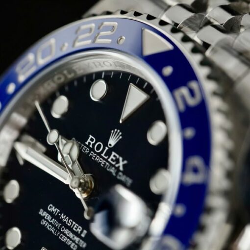 Rolex GMT-Master II Replica Watches Black Dial Bezel Blue Ceramic Jubilee Strap AR Factory 40mm - Image 7