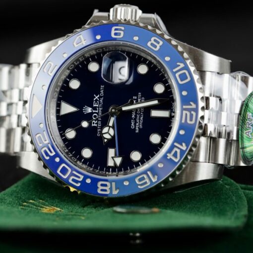 Rolex GMT-Master II Replica Watches Black Dial Bezel Blue Ceramic Jubilee Strap AR Factory 40mm - Image 6