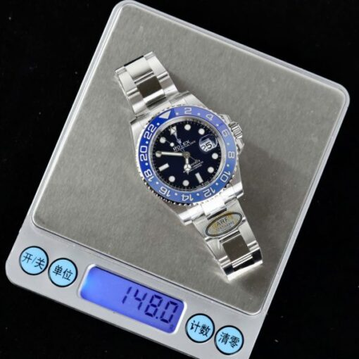 Rolex GMT-Master II Imitation Watches Black Dial Bezel Blue Ceramic Oyster Strap AR Factory 40mm - Image 3