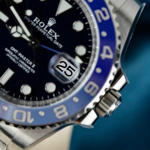 Rolex GMT-Master II Imitation Watches Black Dial Bezel Blue Ceramic Oyster Strap AR Factory 40mm - Image 8