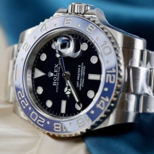 Rolex GMT-Master II Imitation Watches Black Dial Bezel Blue Ceramic Oyster Strap AR Factory 40mm - Image 6
