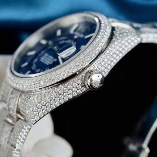 Rolex Sky-Dweller 336934 Blue Dial Fake Watches Full Stone CZ Automatic Movement 42mm - Image 9