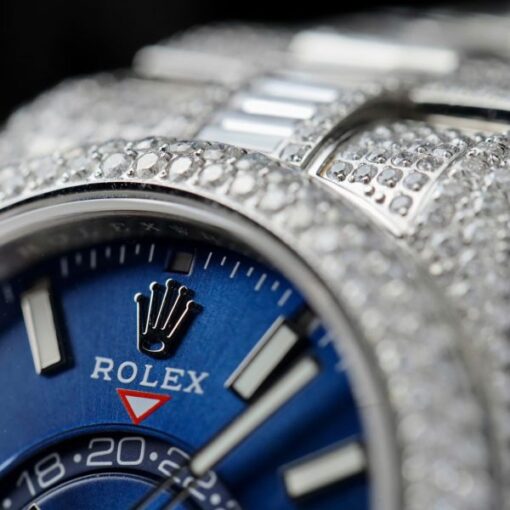 Rolex Sky-Dweller 336934 Blue Dial Fake Watches Full Stone CZ Automatic Movement 42mm - Image 7